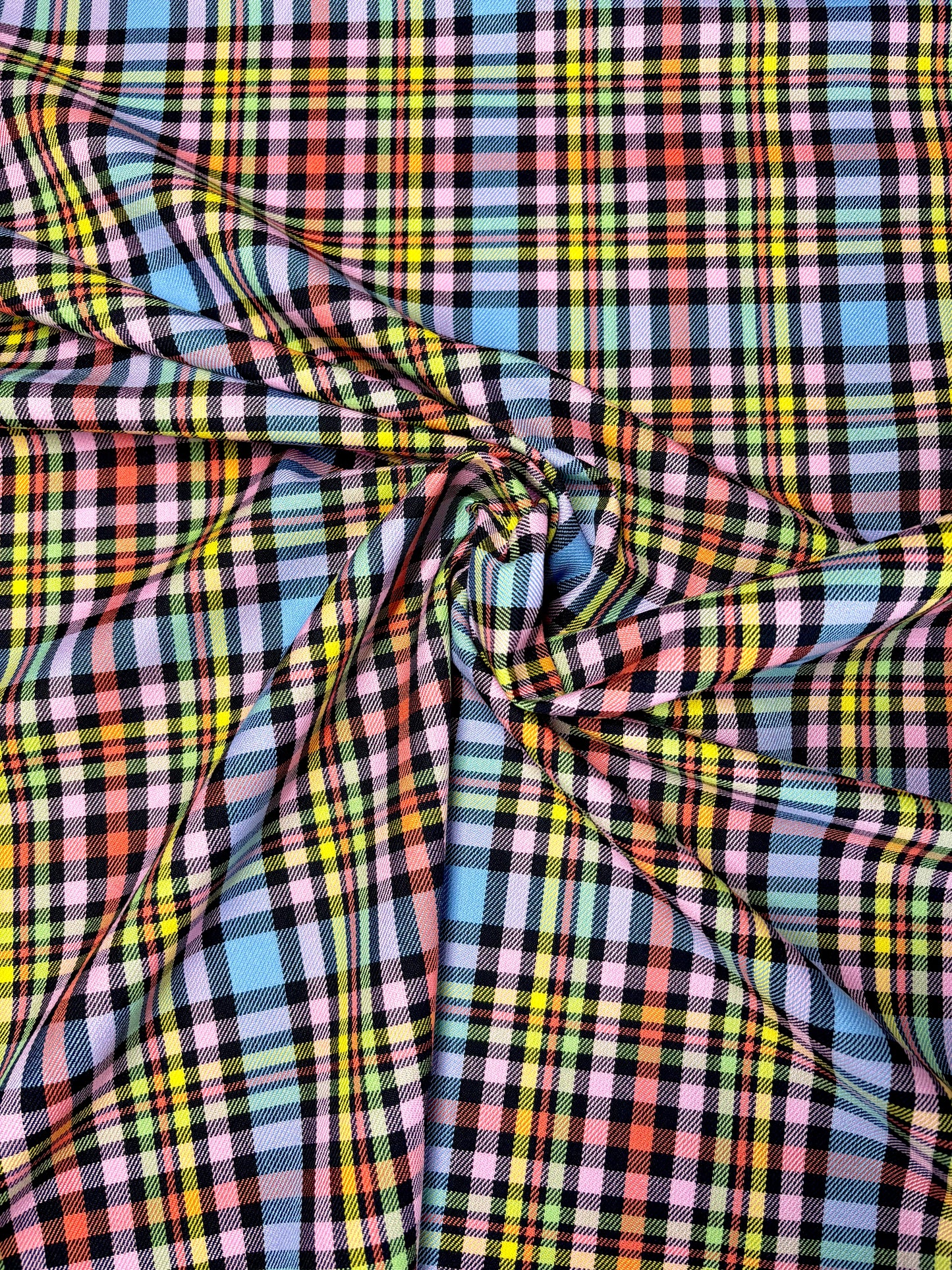 Rainbow Polyviscose Tartan