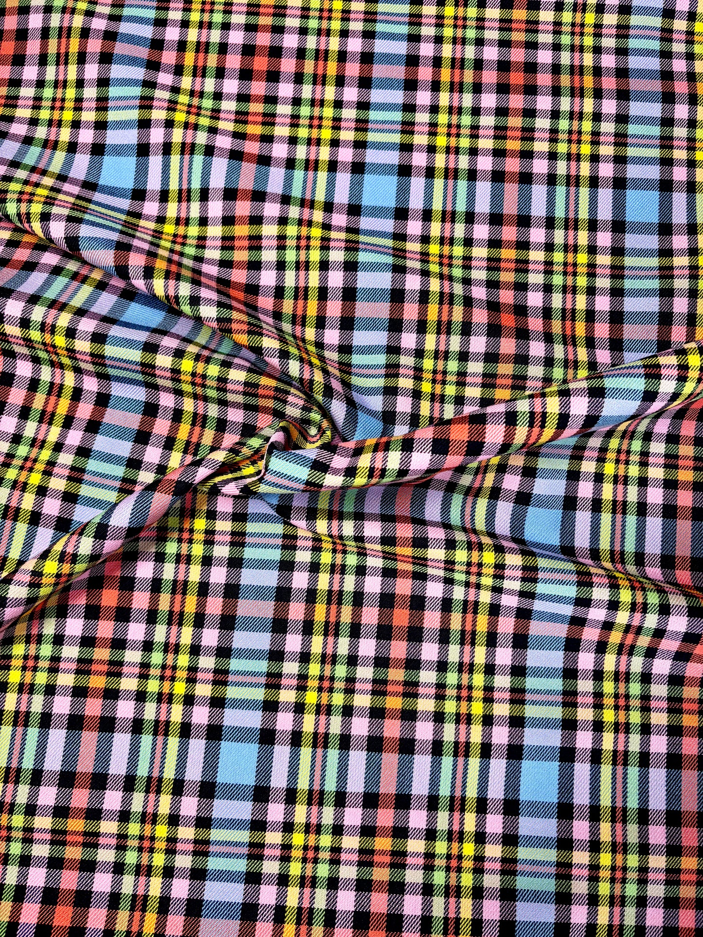 Rainbow Polyviscose Tartan