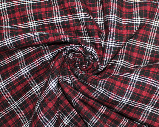 Tartan Brushed Polycotton - red