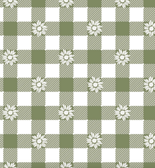 Daisy Gingham Cotton Jersey - The Crafty Pie - REMNANT - 65cm