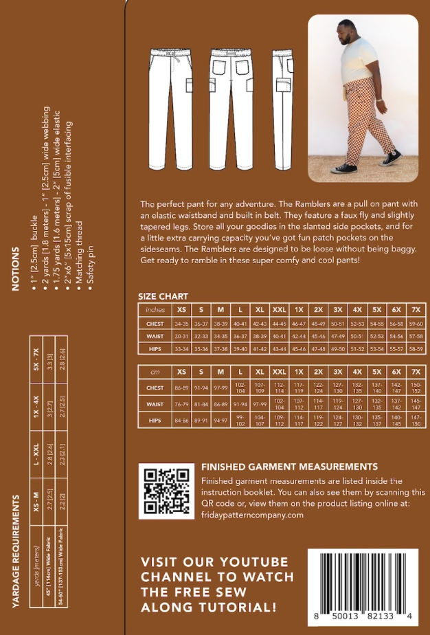The Rambler Pants Pattern - Friday Pattern Co