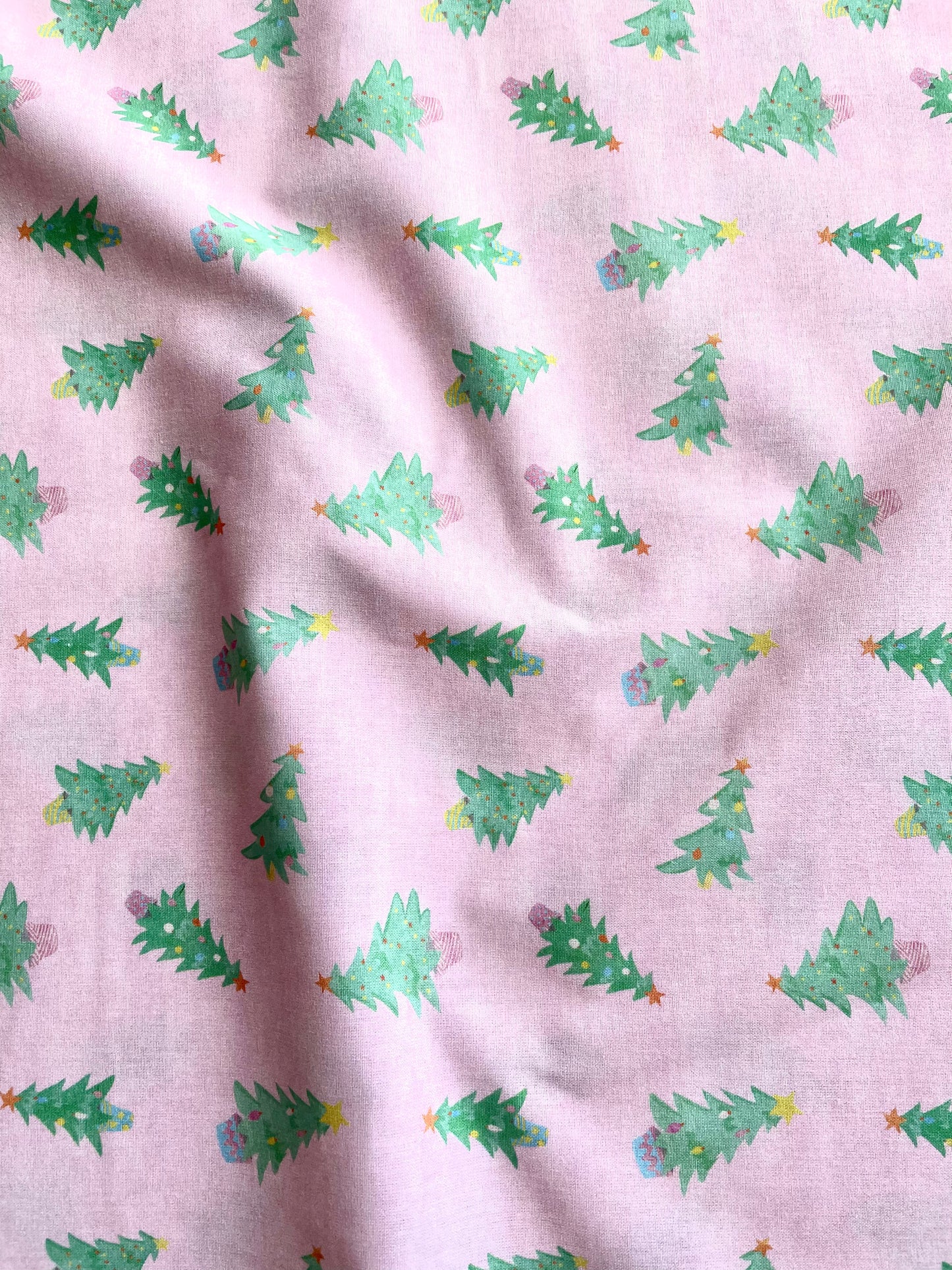 Pomegranate Pyjamas Kit - Cute Christmas Trees Cotton