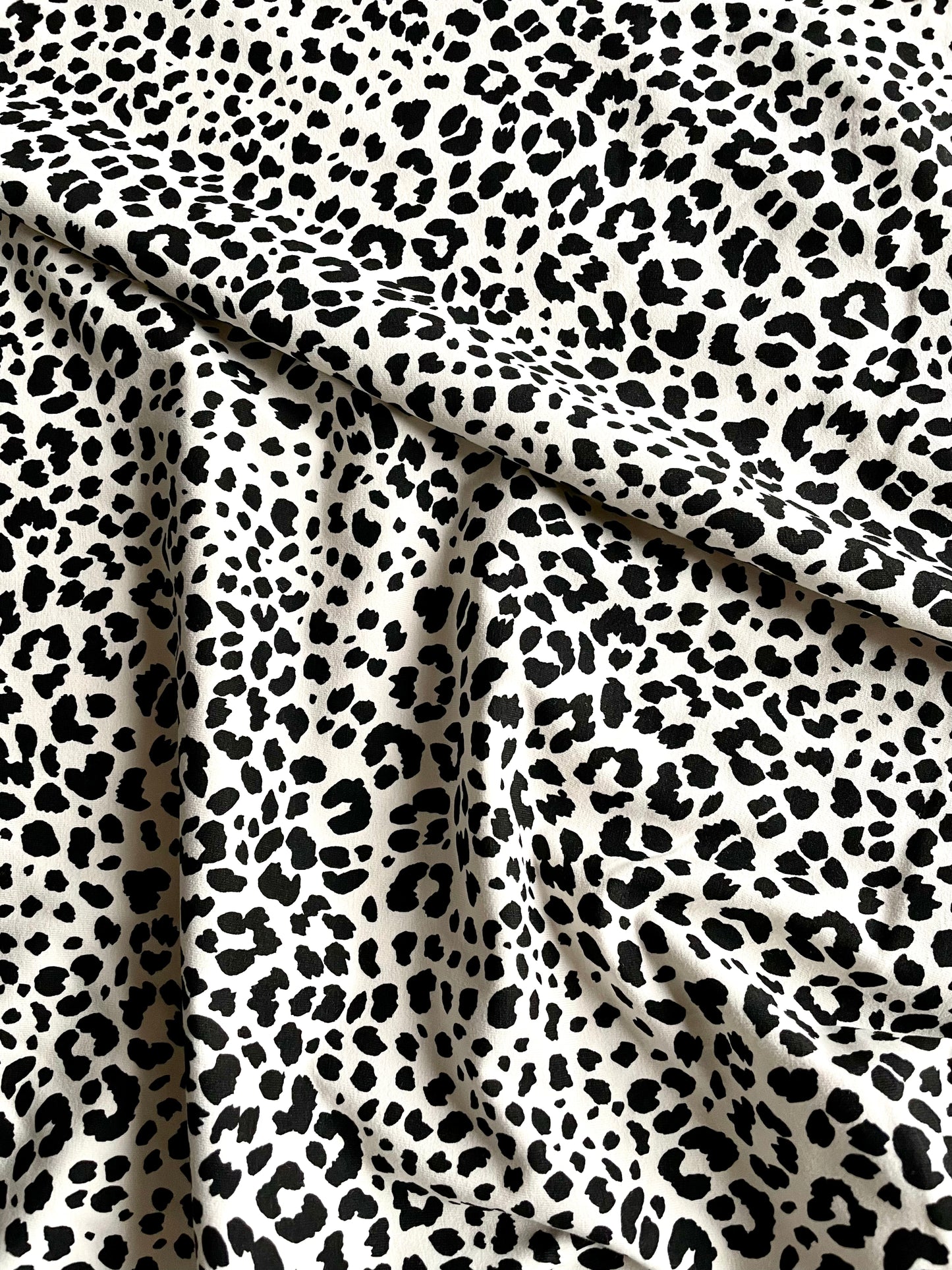 Leopard Print Cotton Jersey - Cream - REMNANT - 105cm x 150cm