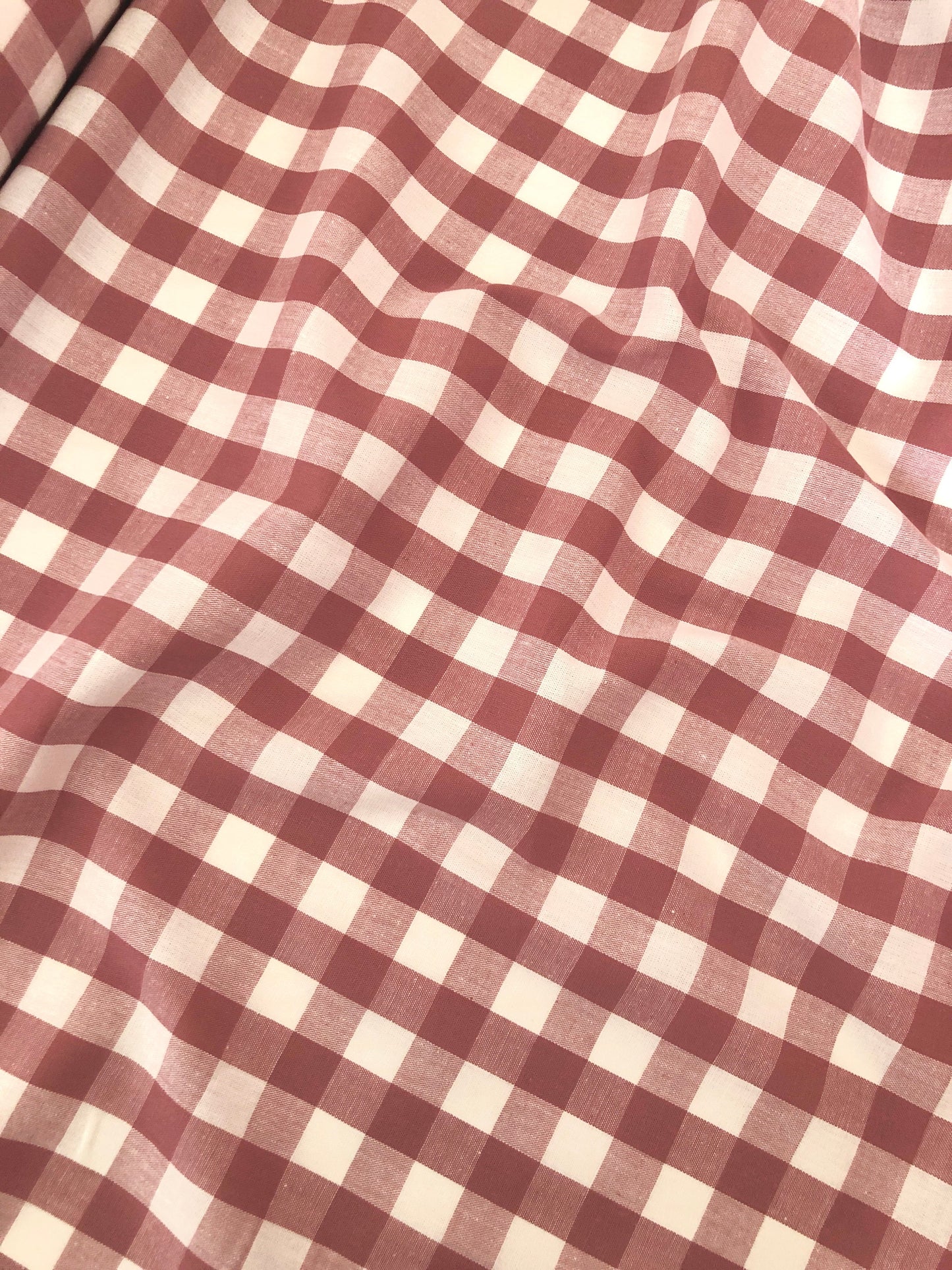 Large Cotton Gingham - Dusky Pink