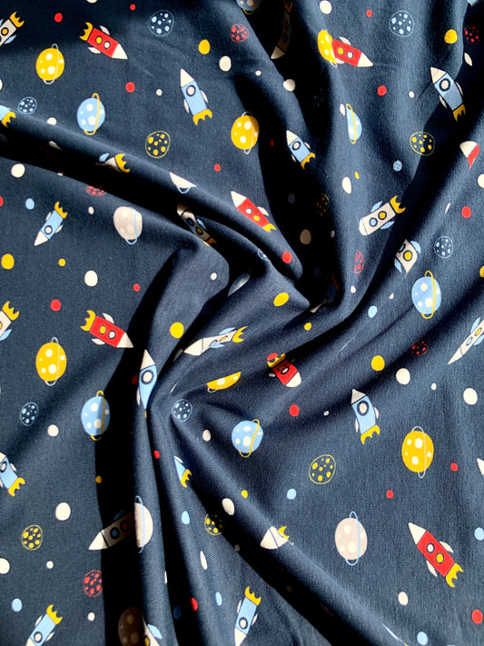 Rocket Man Cotton Jersey - REMNANT - 125cm x 150cm