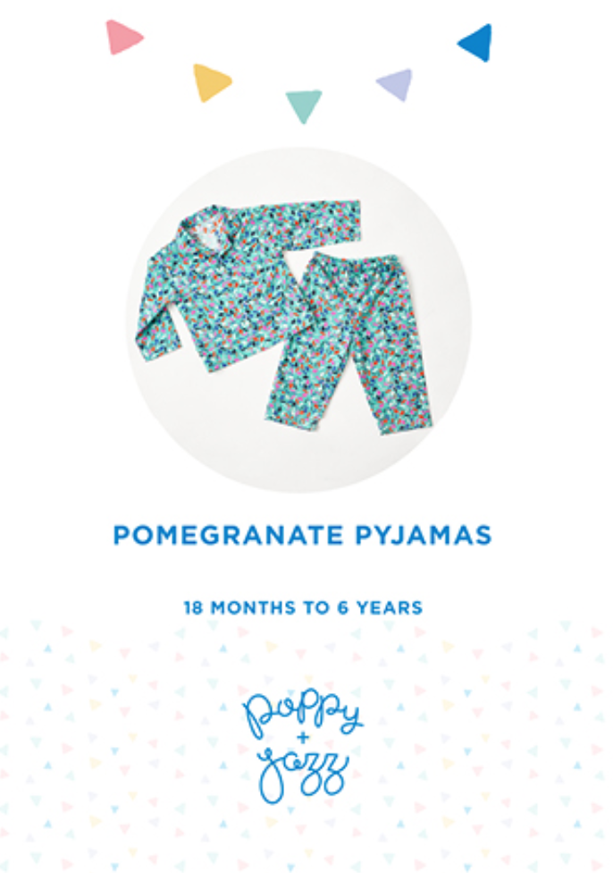 Pomegranate Pyjamas Kit - Cute Christmas Trees Cotton