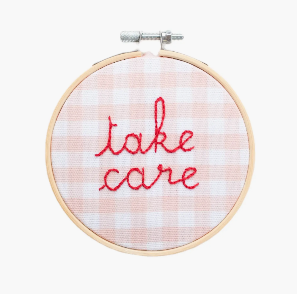Gingham Hoop Embroidery Kit - Cotton Clara
